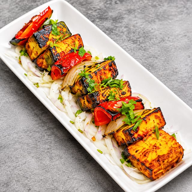 Skewered Paneer / Paneer Tikka.